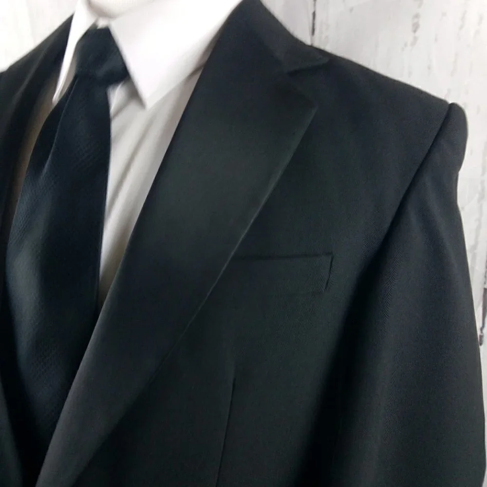 Chaplin 38R 1 Button Black Tuxedo Suit Jacket